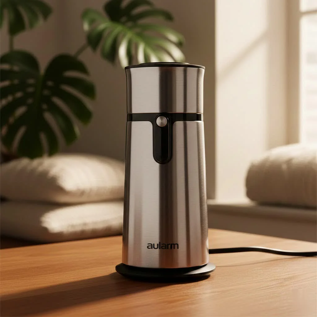 Handheld milk frother wand creating foam in a glass of milk