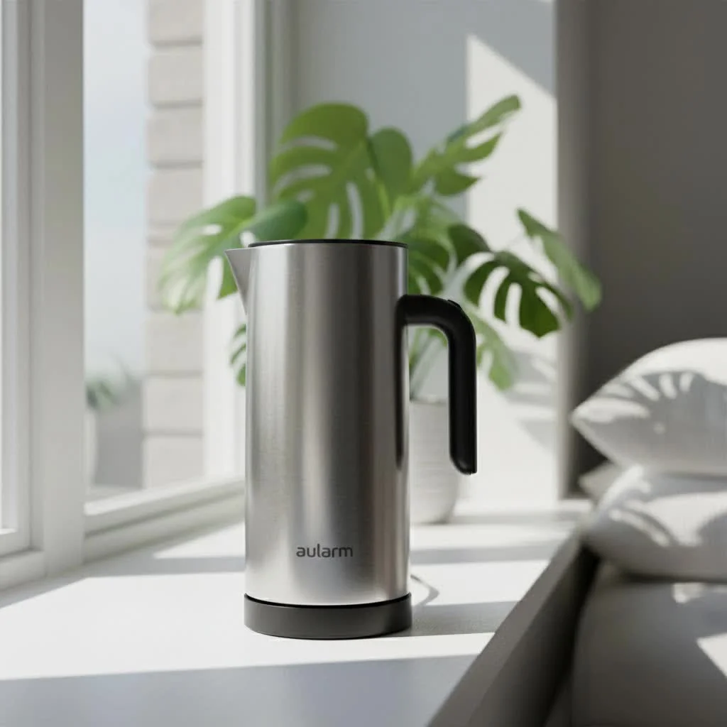 French press frothing milk for coffee