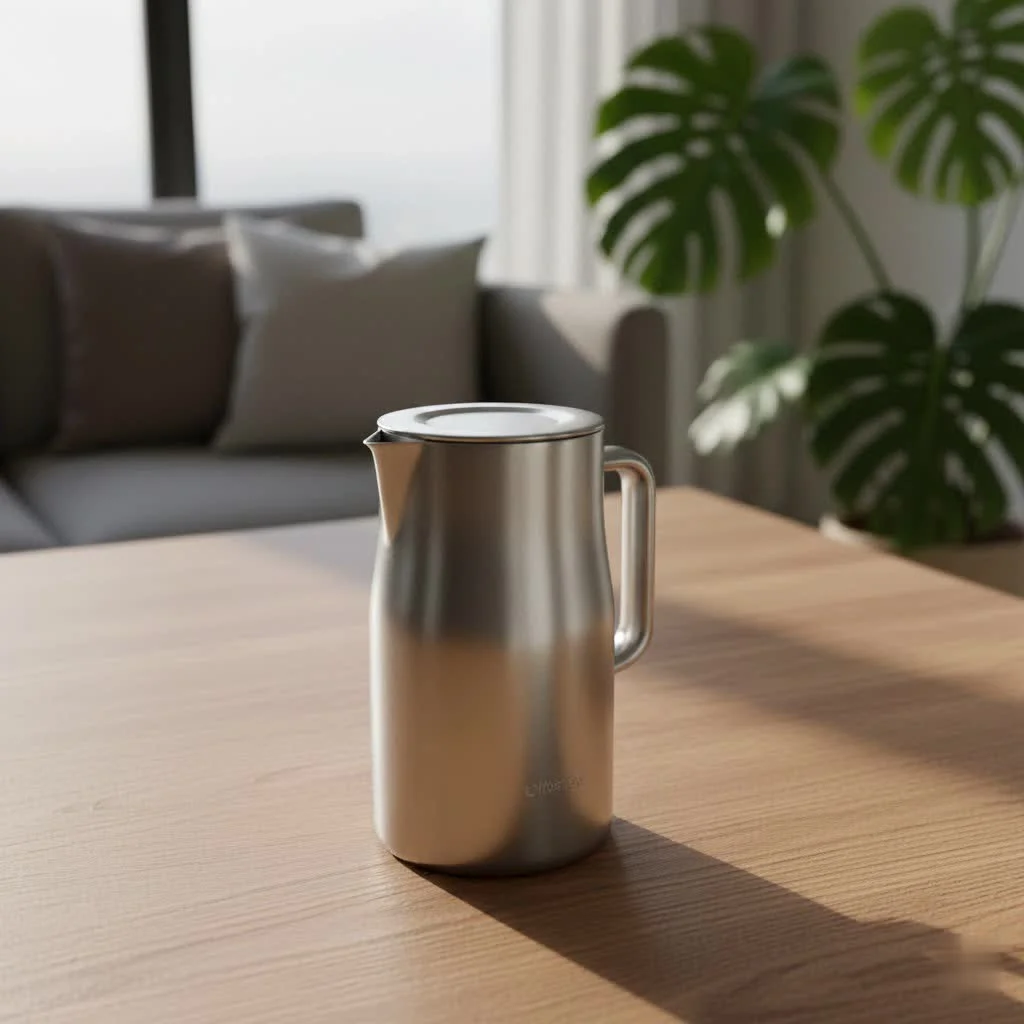 Portable milk frother creating foam in a glass of milk