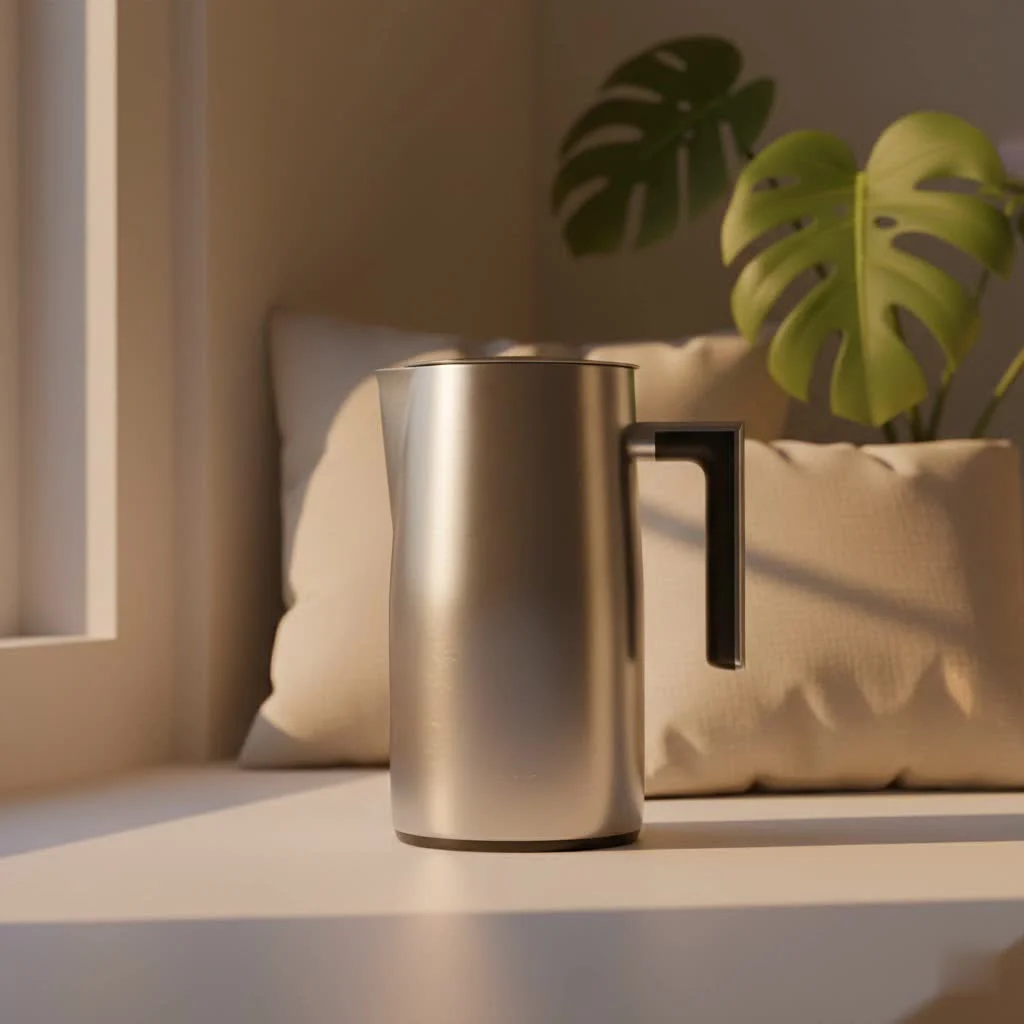 Nespresso Aeroccino milk frother on a kitchen counter